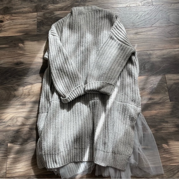 Antropologie Amadi grey knit cardigan size L - Picture 11 of 15